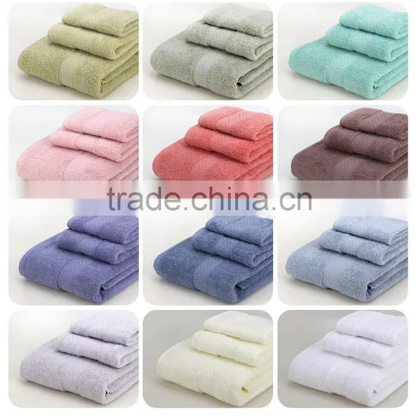 Colorful Towel Sets 100% Cotton Custom Embroidered Logo Hotel Bath Towel Set