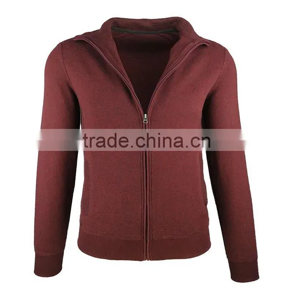 201503005044 Men's Purplish Red 100% Cotton Jacket With Knit Jacket Cuffs photo-5
