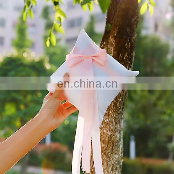 2016 New Western Style Big Bow With Ribbon Wedding Properties Bride Ring Pillow photo-4