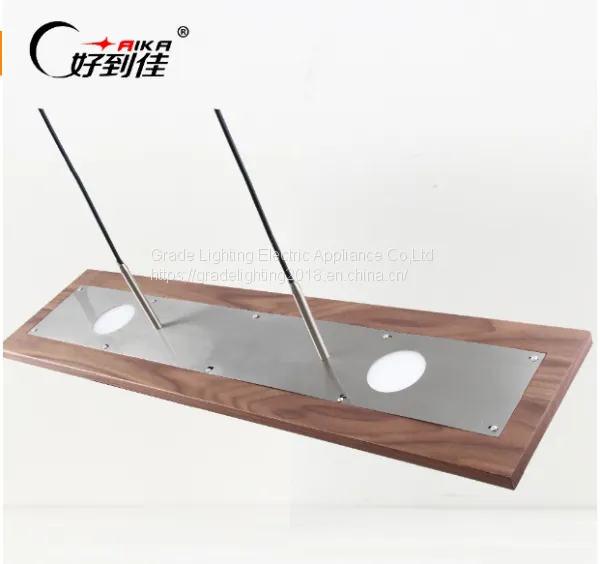 Modern Wood Pendant Lamps Rectangle Droplight for Indoor photo-3