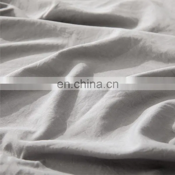 2020 Fashion Durable Solid Color Grey Water Wash Cotton Duvet Cover Sets Bedding photo-7