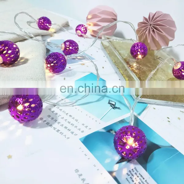 2020 Hot Sale Christmas Decoration Iron Led Fairy Morocco Ball Light Decor For Home Bedroom Indoor Strip Holiday Lighting photo-5
