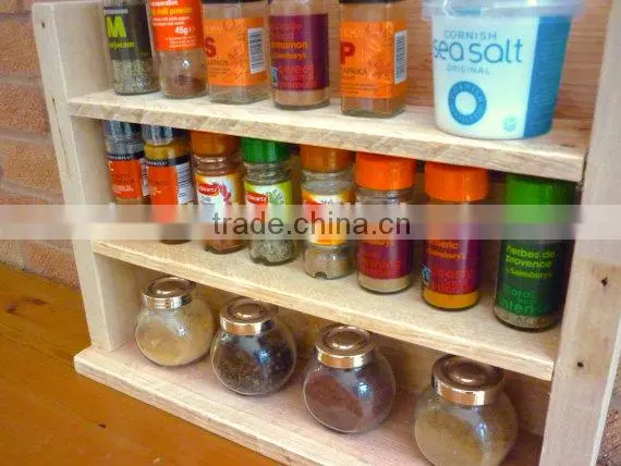 Custom Made Natural Color Solid Wooden Spice Rack photo-3