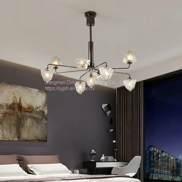 New European Modern Simple Bedroom Chandelier Creative Crystal Glass Lamp Shade Chandelier Living Room Chandelier Personality Atmosphere photo-4