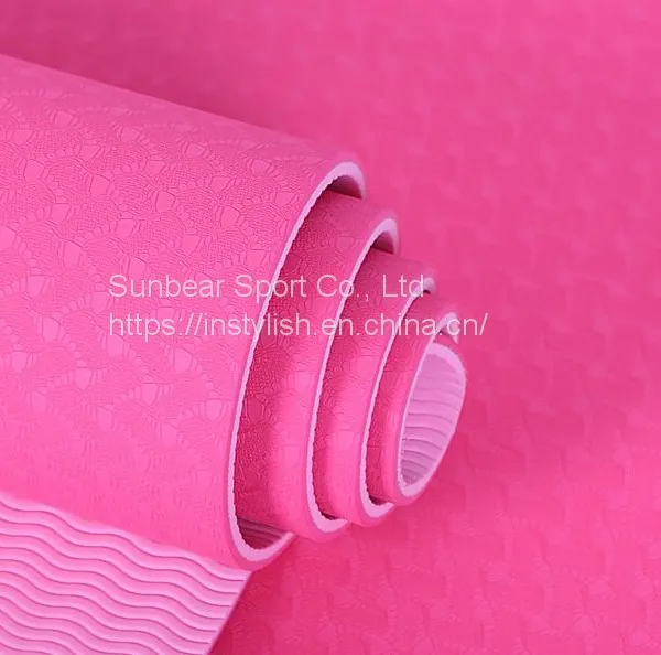 Private Label Double Layer TPE Yoga Mat 2 Tone Colors Yoga Mat With Factory Price