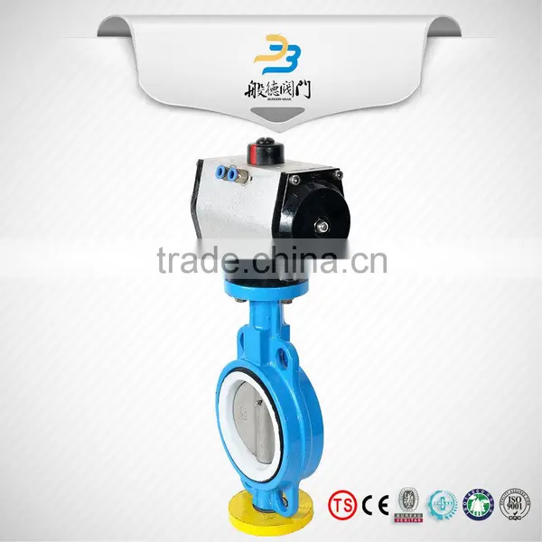 High Performance Acid Resistant DN300 Ptfe Seat Pneumatic Wafer Type Price Butterfly Valve photo-2