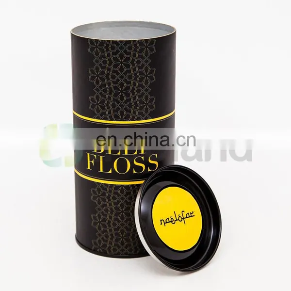 Paper Tube Food Grade Cookies Tin Container Small Gold Round Box photo-3