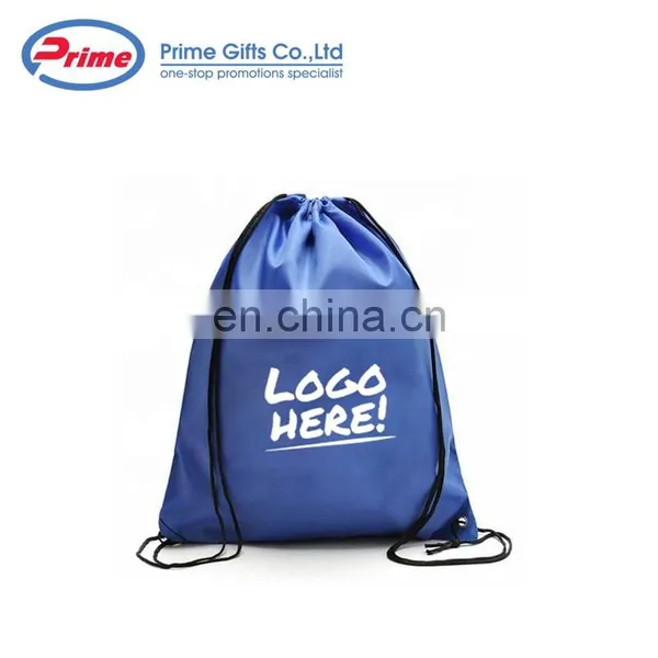 Wholesale Eco Friendly Promotional Recyclable Drawstring 210D Polyester Drawstring Gym Bag Backpack With Custom Logo Printed photo-3