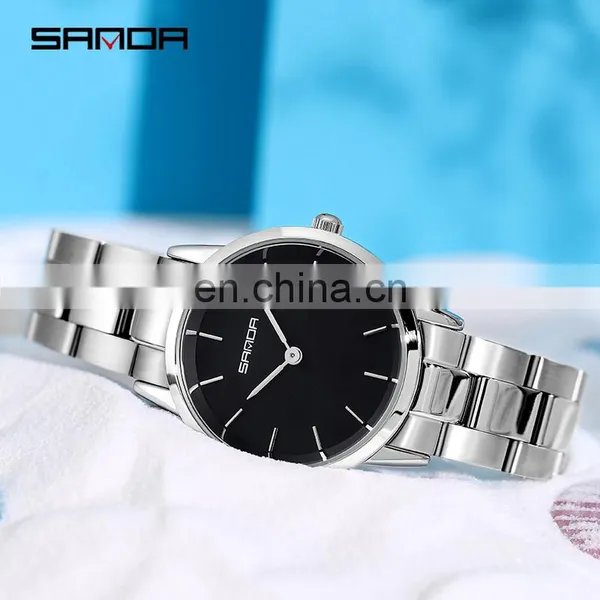 SANDA P1051 Private Label Ladies Quartz Wristwatch Custom Logo Simple Stylish Waterproof Oem Luxury Watches Women photo-5