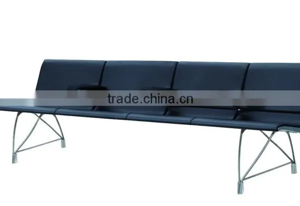 2 Seater 4 Seater Aluminium Alloy Leg Airport Chair Lounge Chair Waiting Chair H60C-2-V With Cow Leather Covered photo-2
