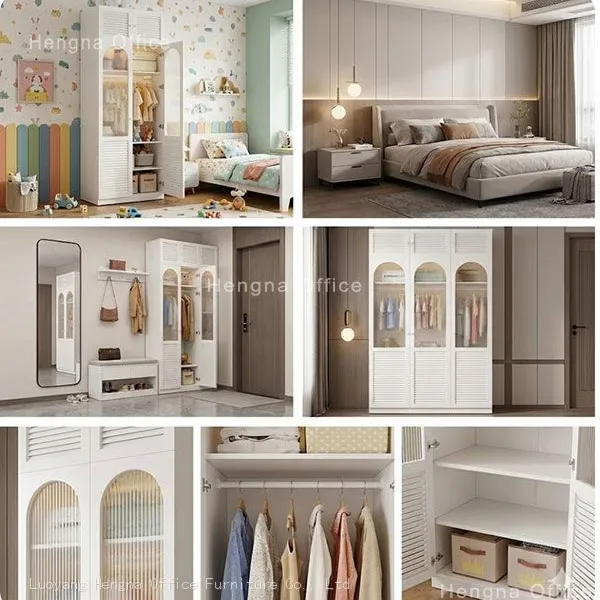 Hotel Room Wardrobe With Glass & Louvered Doors | Durable for Commercial Use | ODM/OEM Manufacturer photo-2