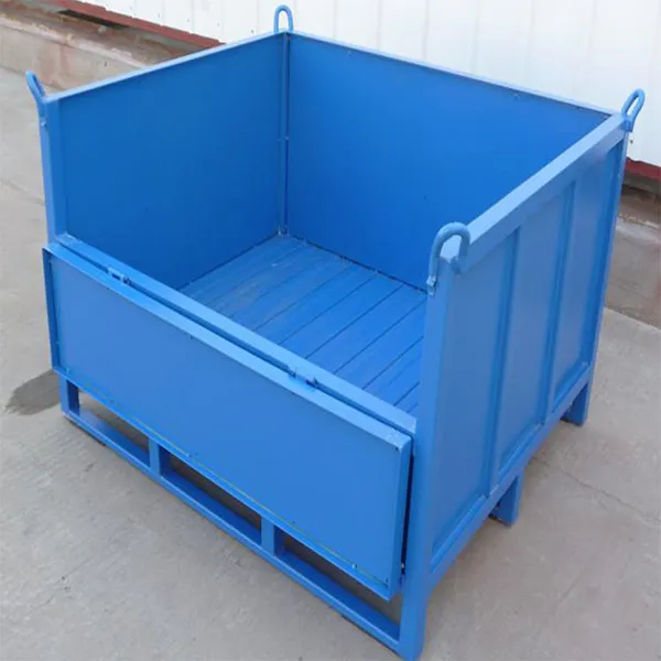 Large Warehouse Storage Galvanized Foldable Logistics Turnover Box Steel Pallet Box photo-4