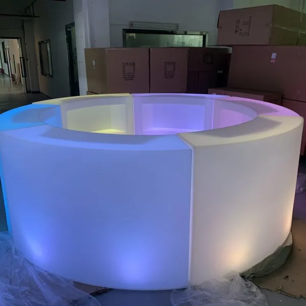 Modern Design Luxury LED Outdoor Bar Counter Furniture Mobile Bar Stool and Chair Cocktail Table Hookah Set for Events photo-2