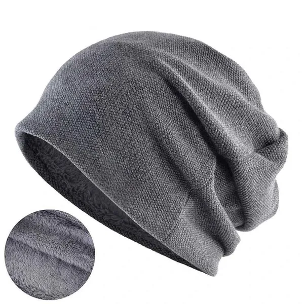 Fleece Lined Slouch Beanie Hat, Warm Thick Knit Winter Slouchy Skull Cap For Men Women Daily Outdoor Custom Logo Available photo-4