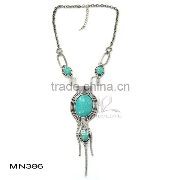 2011 Fashion Natural Stone Necklace Turquoise
