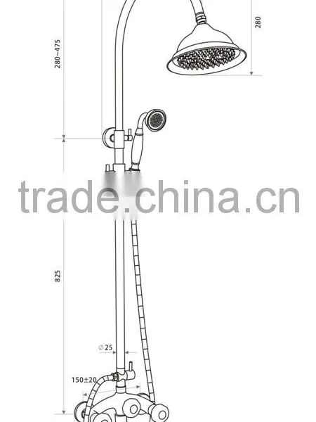 Fancy Bathroom Shower Column Set Rainfall Shower Head photo-6