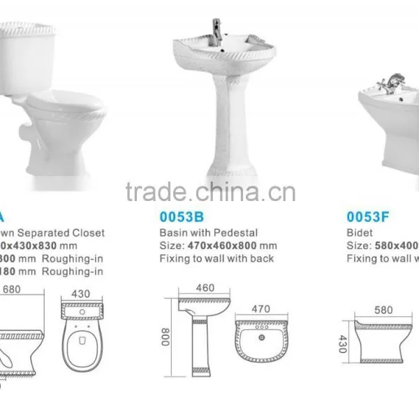 YIBEINI Ceramic Washdown Two Piece Toilet Bathroom Sanitary Ware Suite photo-6