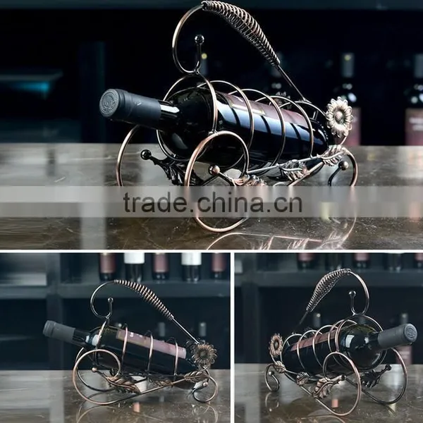 Metal Wine Rack Bottle Holder Decor Storage Single Bottle Wine Rack photo-5