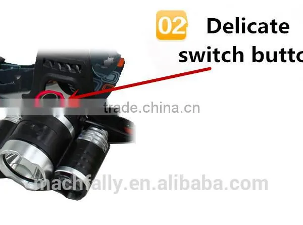 2015 Lastest Rechargeable 3LED Head Torch With 4 Modes Outdoor Lighting 3T6 LED Headlamp photo-5