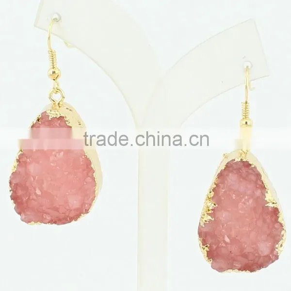Druzy Pendent Drop Earring photo-6