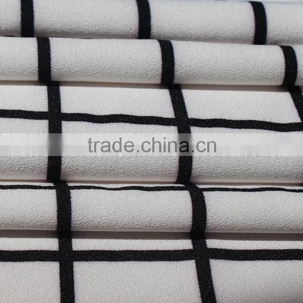 Men's t Shirt Fabric 4 Way Strench Plaid Printed Polyester Lycra Fabric photo-4