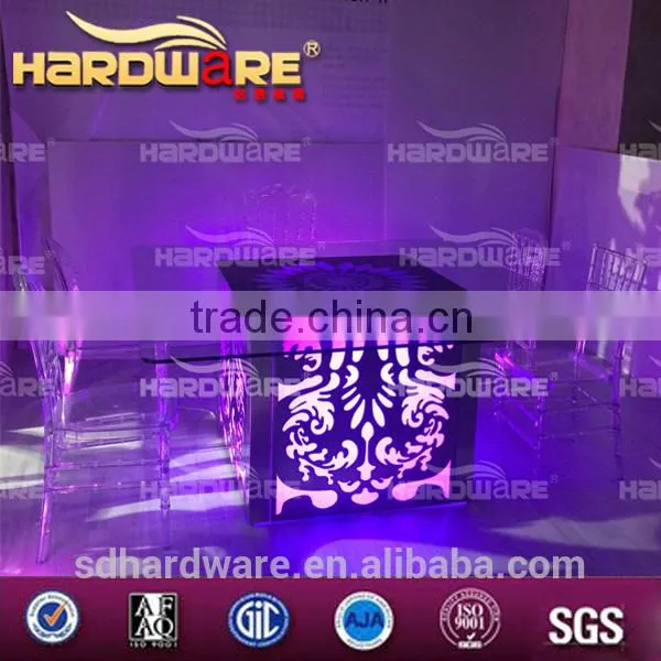 Dubai Wedding Table LED Square Stainless Steel Wedding Table photo-2