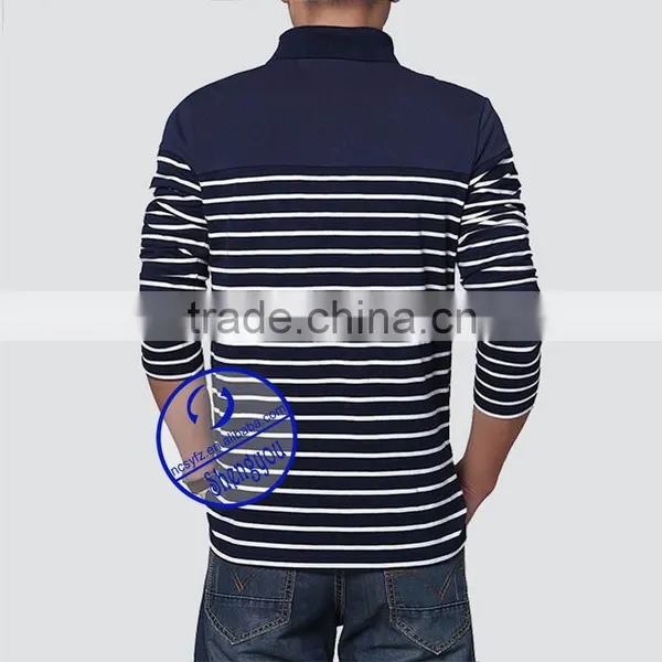Fashion 95 Cotton 5 Spandex Yarn Dyed Polo t Shirt for Men photo-3