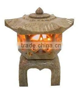 Soapstone Tealight Candle Lamps ~ Antique T-Light Candle Lantern ~ Hurricane Oil Lamps ~Decorative Tea Lights Lamp