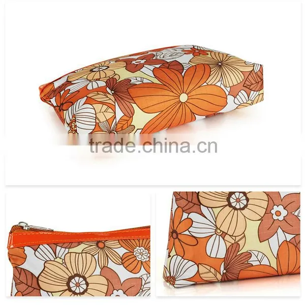 China Orange Flower Picture Travel Stand Up Pouch With Zipper photo-2