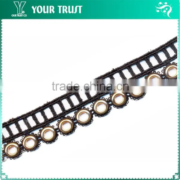 1MM Gold Rhodium Metal Ball Chain Black Mesh Trimming photo-5