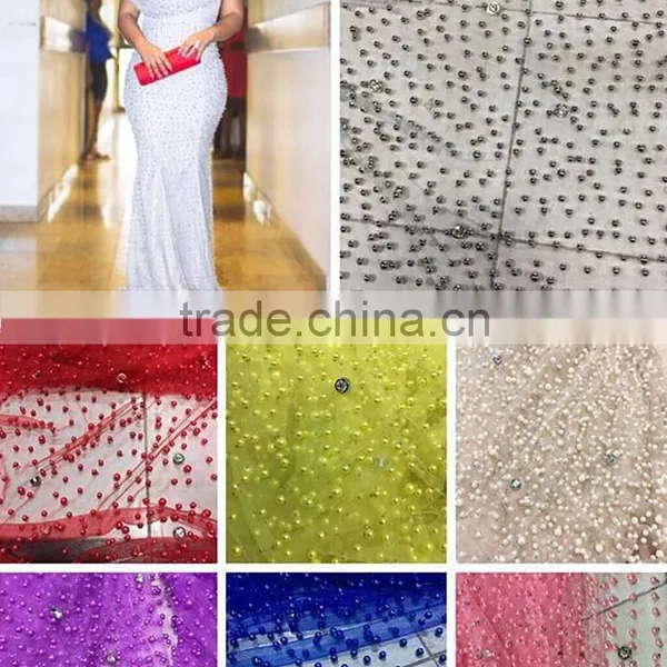 2016 Beaded Embroidery Wedding Lace /3D Flower Handwork French Lace/bridal Wedding Lace Fabric photo-2