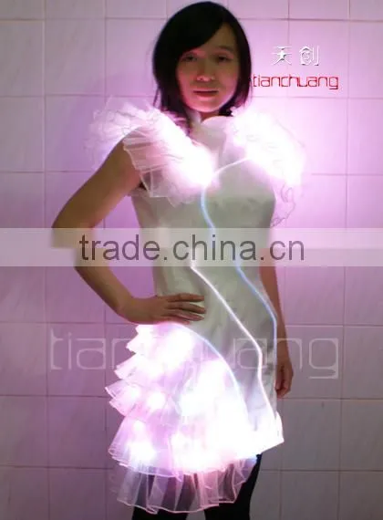 Digital Full Color LED Skirt, Full-color Fiber Optic Luminous Dress