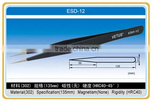 HRC40 Black Stainless Steel ESD Tweezers photo-5