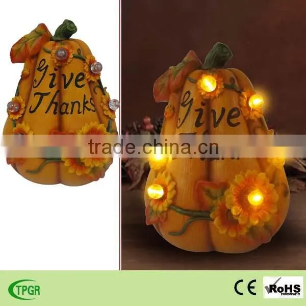 Hot Sale Resin Pumkin With Led String Light for Thanksgiving Decoration