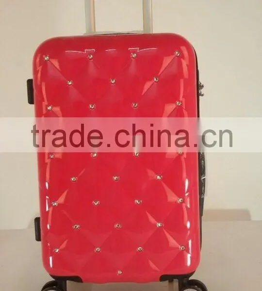 ABS+PC 3 pcs set eminent shining trolley case pc plastic case with handle