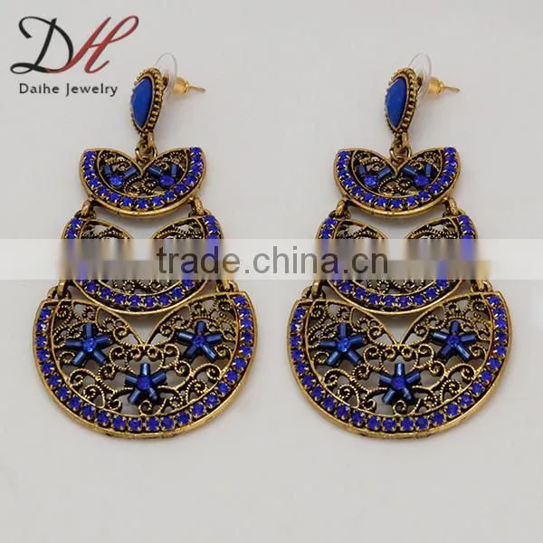 Women's Vintage Bronze Bohemian Boho Style Big Hollow Round Drop/Dangle Earrings photo-2