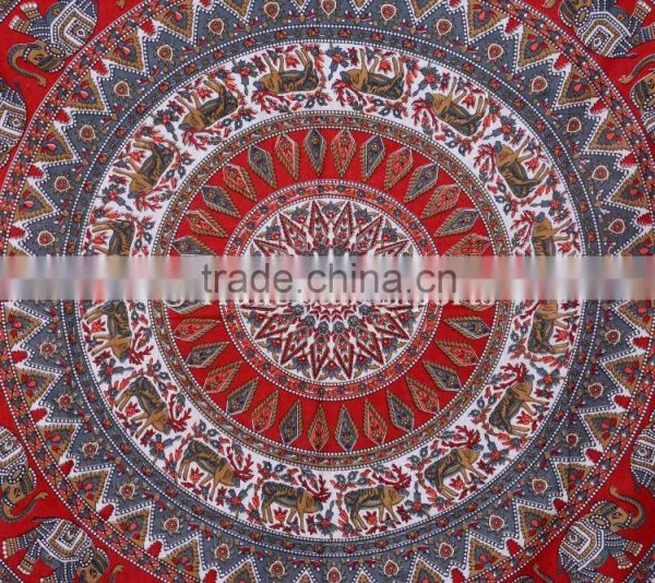 Twin Size Ombre Mandala With Elephant Wall Art Psychedelic Boho Hippie Wall Decor Tapestry photo-3