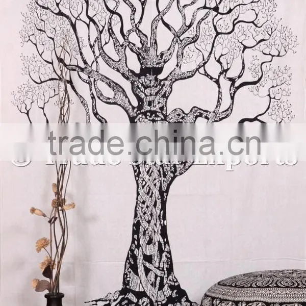 Tree Of Life Wall Art Bohemian Indian Cotton Wall Hangings Gypsy Tapestry photo-5
