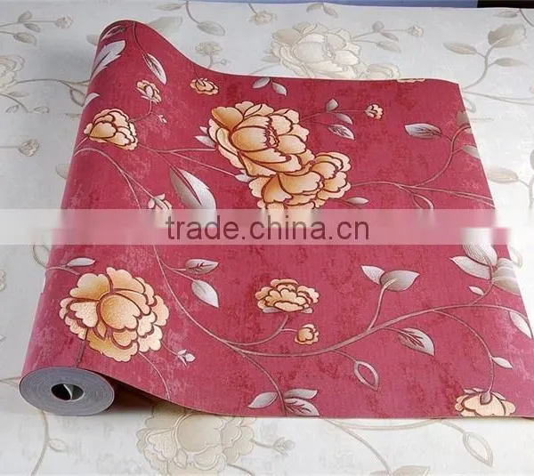 China Supplier Decoration Flowers Heavy Vinyl Wallpaper photo-3