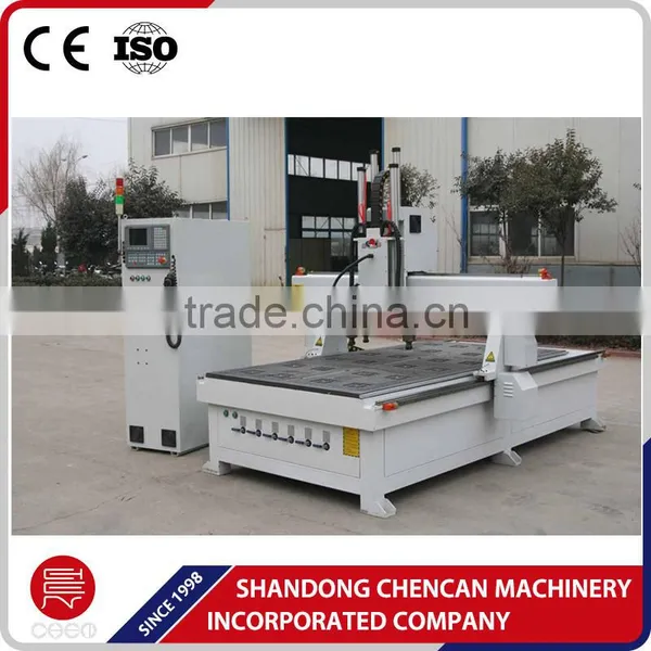 Three Workstage Furniture CNC Router Machine With Ratating Spindle photo-6