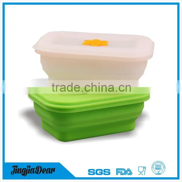 Factory Price Silicon Meal Box Rectangle Take Away Lunch Box With Lock