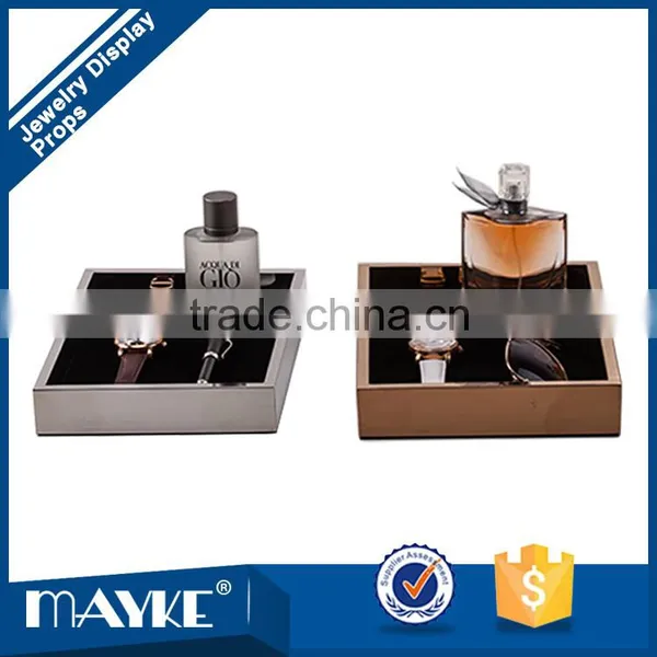 High Quality and Hot Saling Diaplay Tray,Excellent Electroplating Stainless Steel Belts Jewelry Perfume Makeups Display Tray photo-3