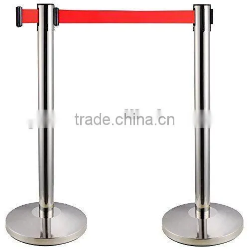 Portable Steel Security Crowd Control Stanchions Queue Way Barriers Posts With One Belt photo-5