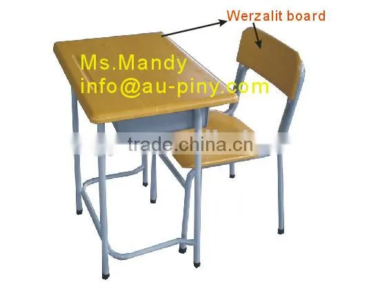 (Furntiure)Adjustable School Table and Chair ,werzalit Board Material ,partical Board Metail , Metal Frame School Furntiure photo-4