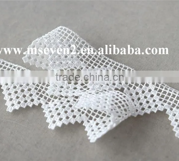 Nice Design Chemical Lace Trim White 100% Polyester Water Soluable Lace Guipure Trim Lace for Ladies photo-4