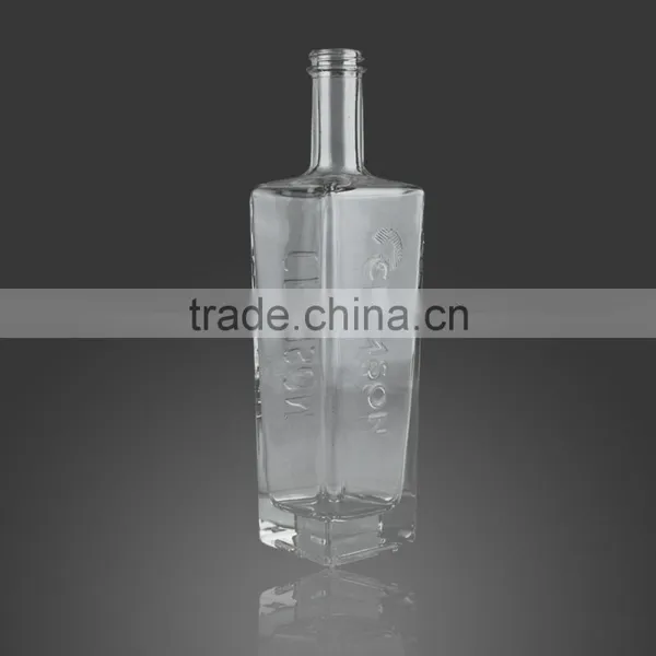 750ml Empty Crystal Clear Glass Wine Bottle, Hot Sale High Quality Vodka Bottle