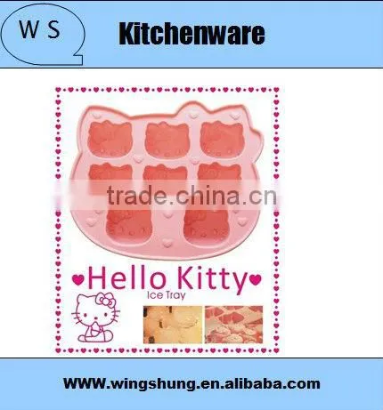 Ice Maker Silicone Ice Mould Mold Baking Pan Tray Ice Freeze Party Drink Mould Cake Mold Heiio Kitty Two Colors 8trays