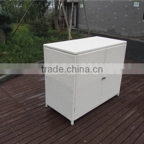 Two Trays Garden Outdoor Accessory Rattan Wicker Cabinet photo-4