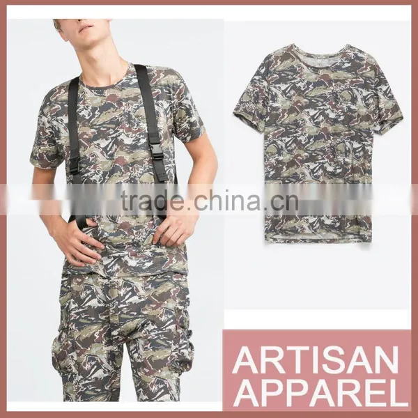 Short Sleeves Camouflage Printing T-shirt With Round Neck Men's Summer Pure Cotton Fashion Casual t Shirts