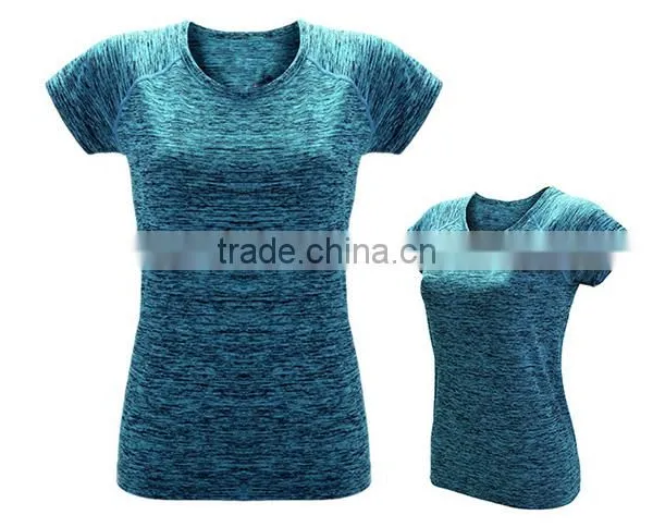 Ladies' Space Dye Tech T-Shirt Blank Fitness T Shirt Lightweight Raglan Short Sleeve T Shirt Yoga Top Shirt photo-2